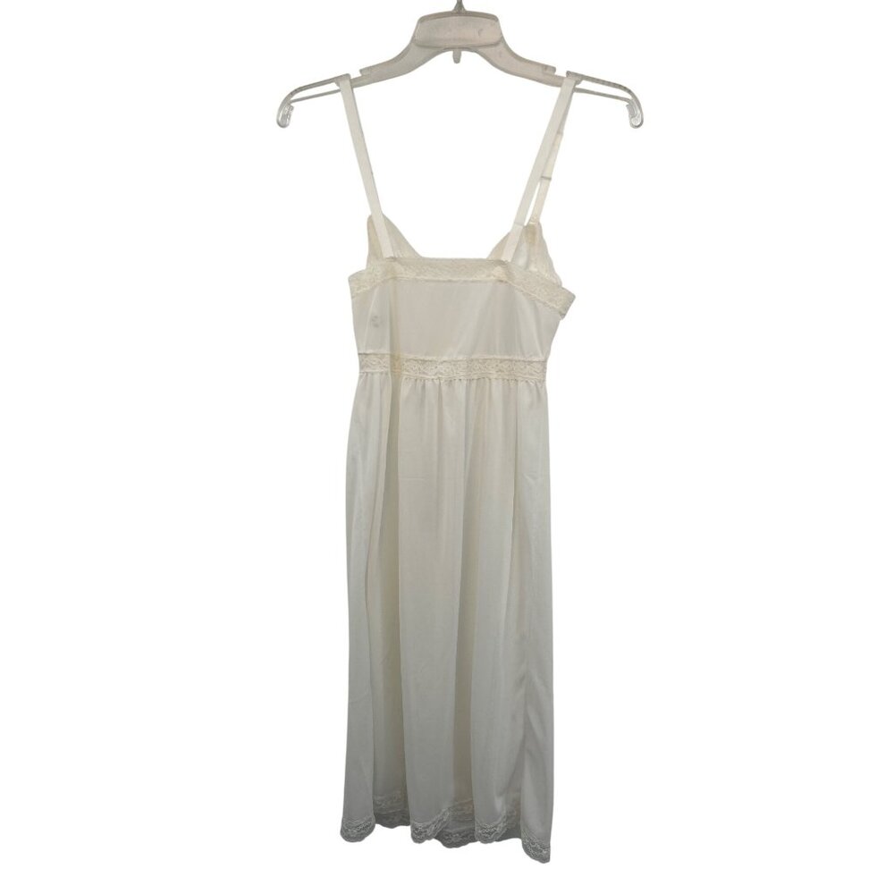 Vintage Mary Jane Full Slip Cream Nylon Lingerie 32 Used - Picture 2 of 10